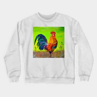 Rooster. Rustic morning Crewneck Sweatshirt